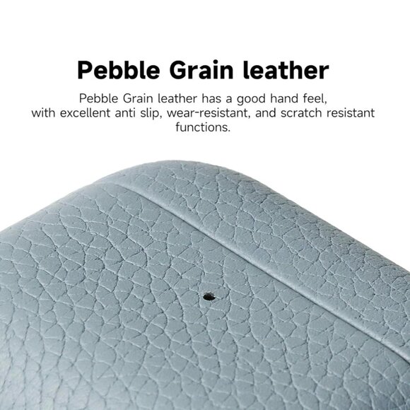 NWT LIGHT BLUE Pebble Leather Case for Apple Airpods Pro 2 - Picture 7 of 11